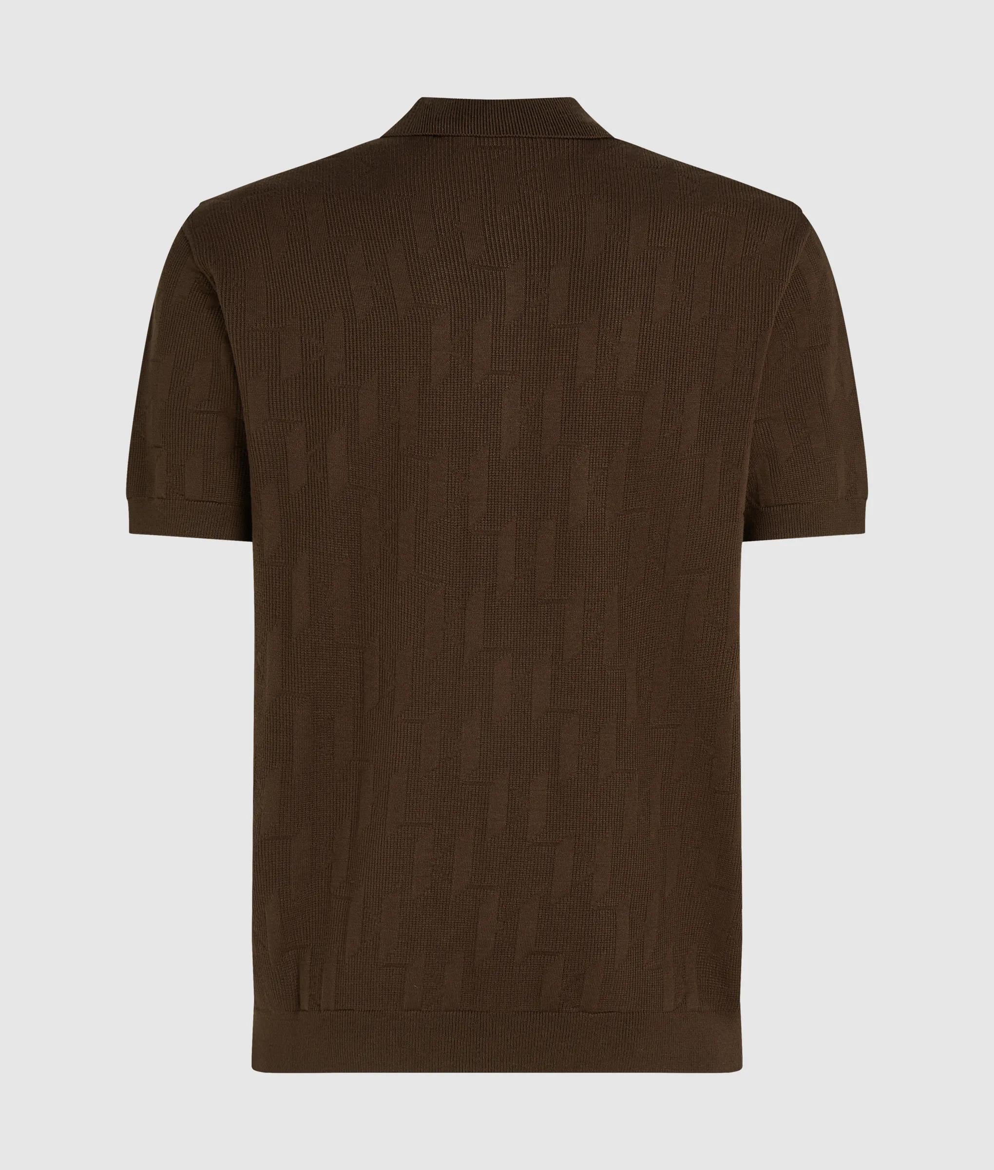 Monogram poloshirt met rits