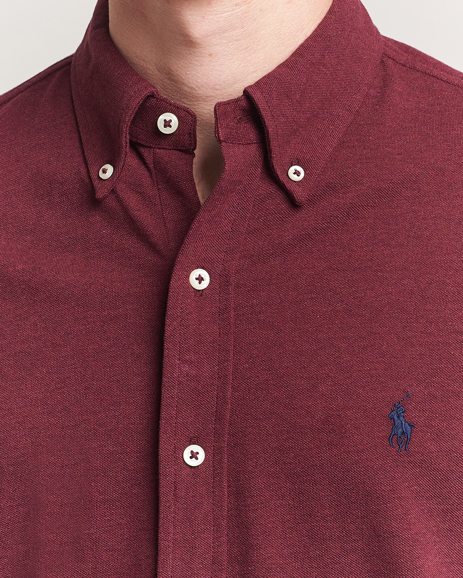 Polo Ralph Lauren Featherweight Mesh Shirt Spring Wine Heather