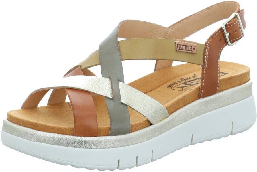 Pikolinos Bruine damessandaal Stijlvolle Palma Multicolor Dames
