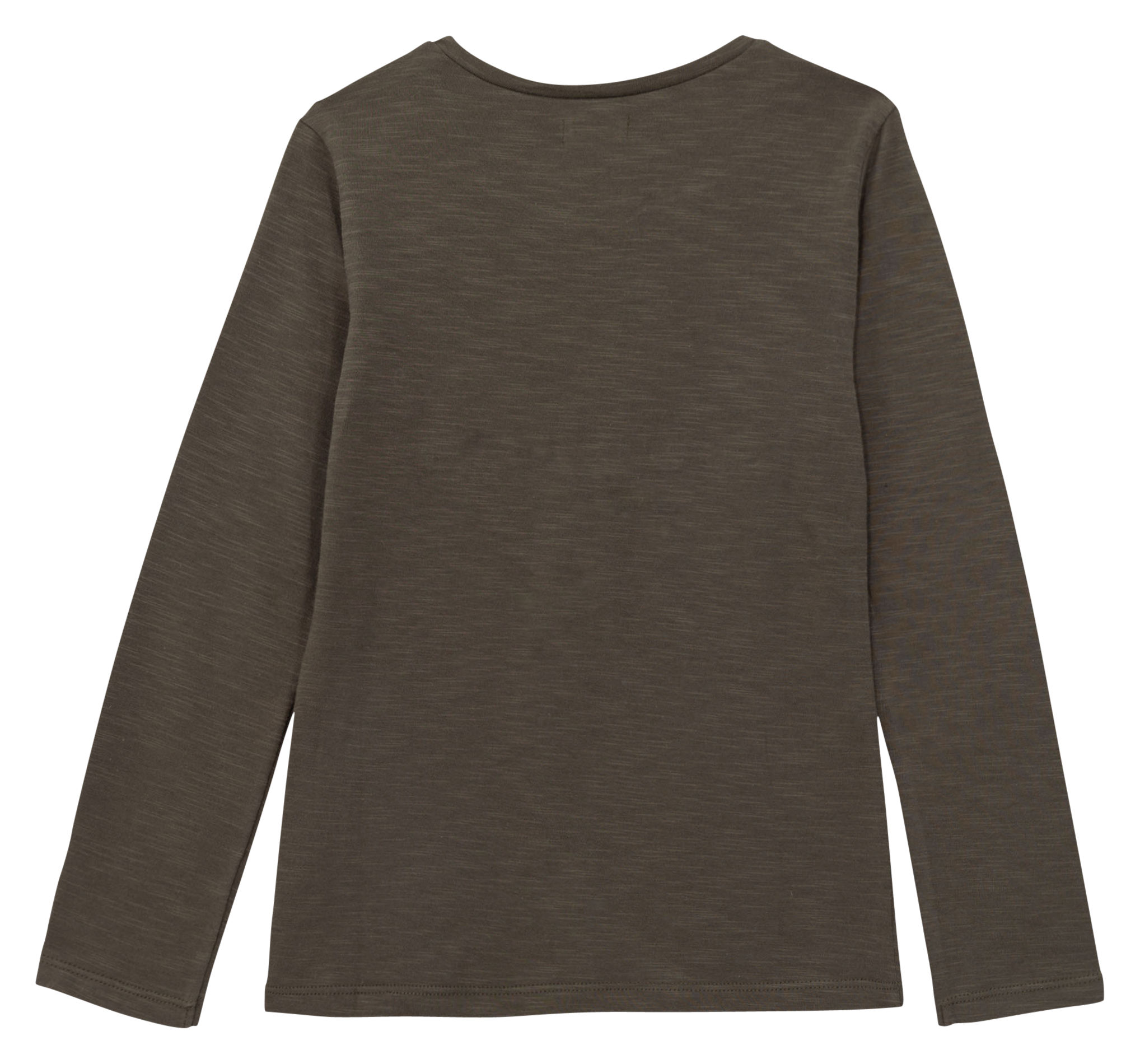 Tee-shirt manches longues brodé en coton | Kaki