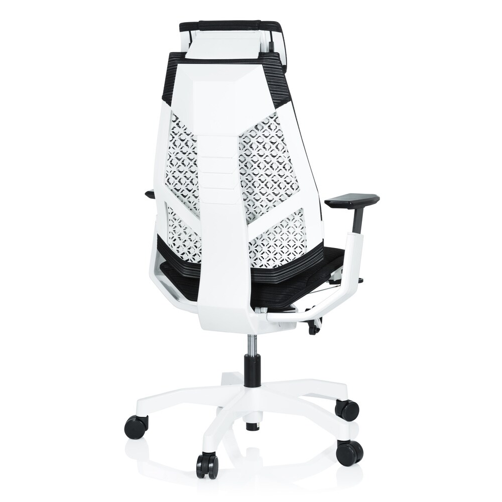 High End Bürostuhl GENIDIA PRO WHITE Netzstoff mit Armlehnen hjh OFFICE