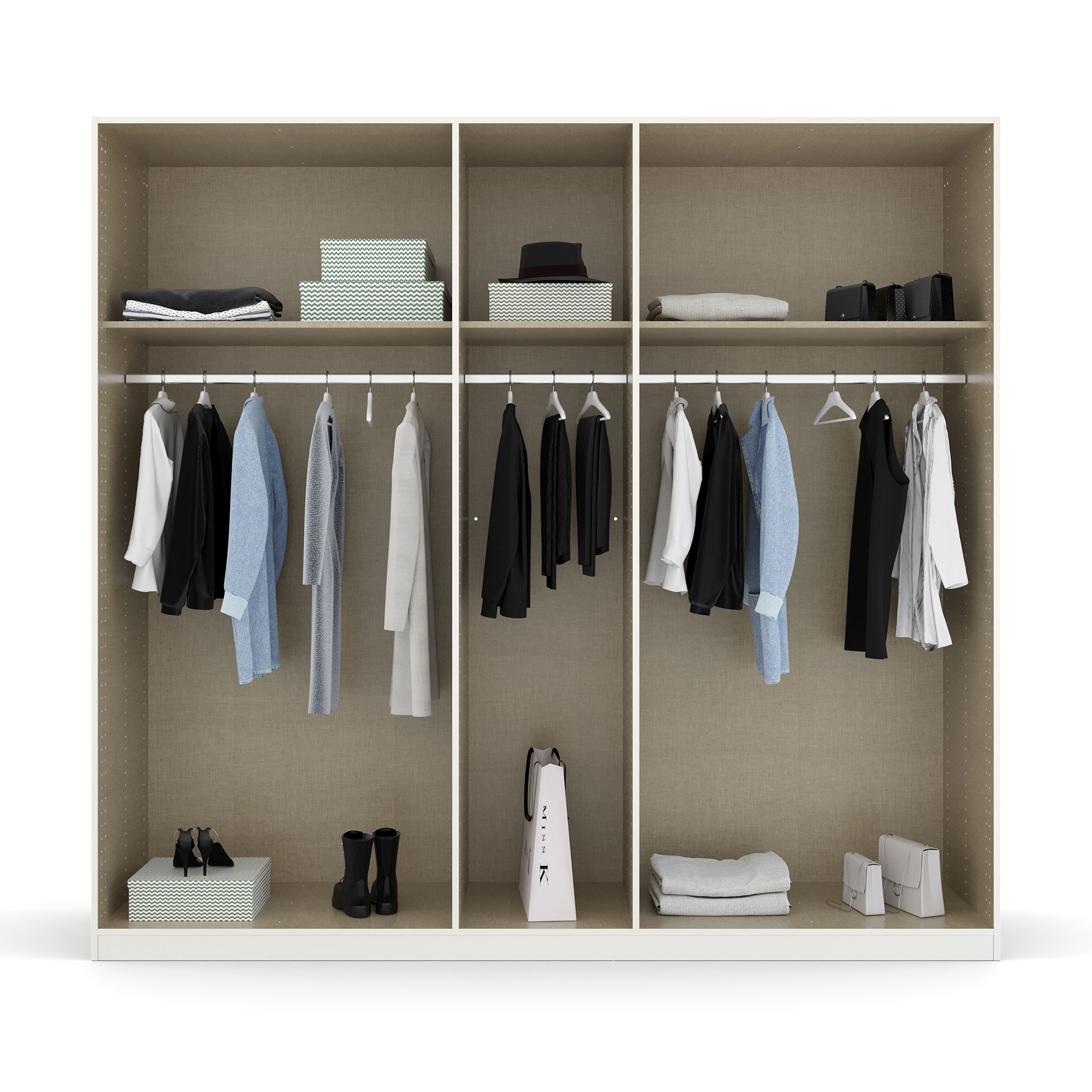 Drehtürenschrank - alpinweiß - 226 cm