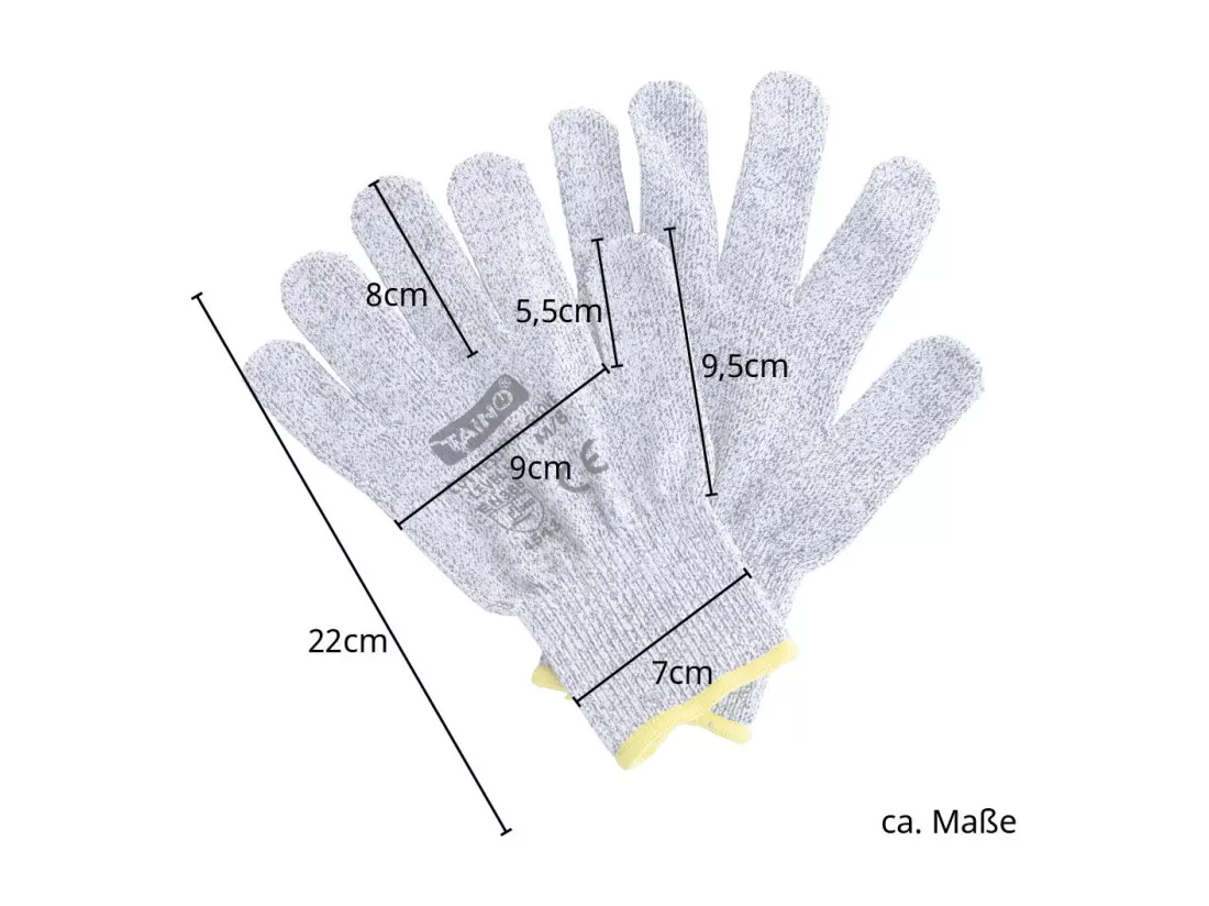 Gants résistants aux coupures Classe 5 EN388 Lot de 2 tailles M et L - Gris