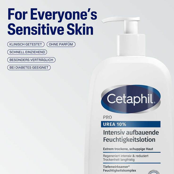 Cetaphil Pro Urea 10% intensiv aufbauende Feuchtigkeitslotion, 500 ml