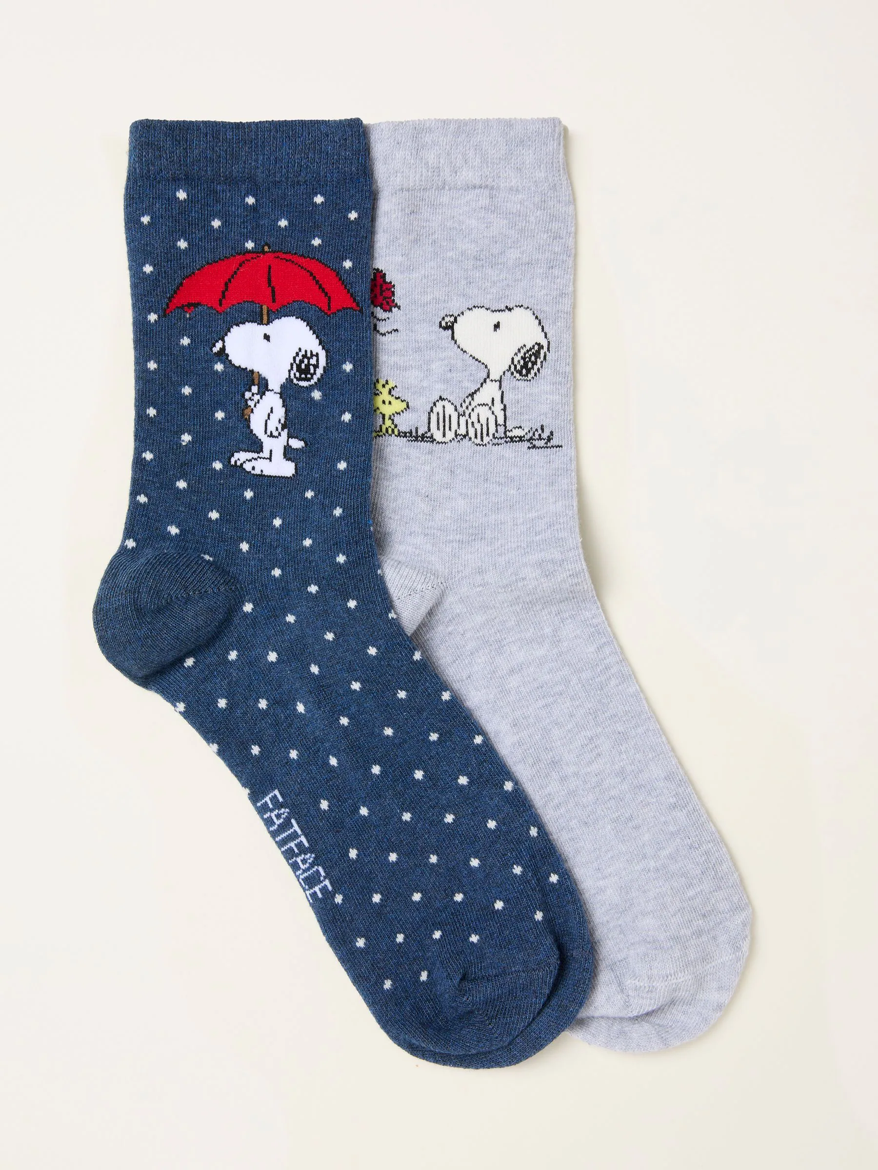 Marineblauw - FatFace 2 Pairs Womens Snoopy Socks