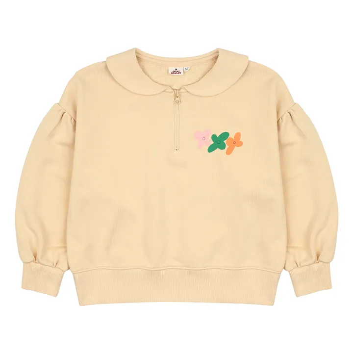 Jelly Mallow Sweat à Col Fleur | Crème
