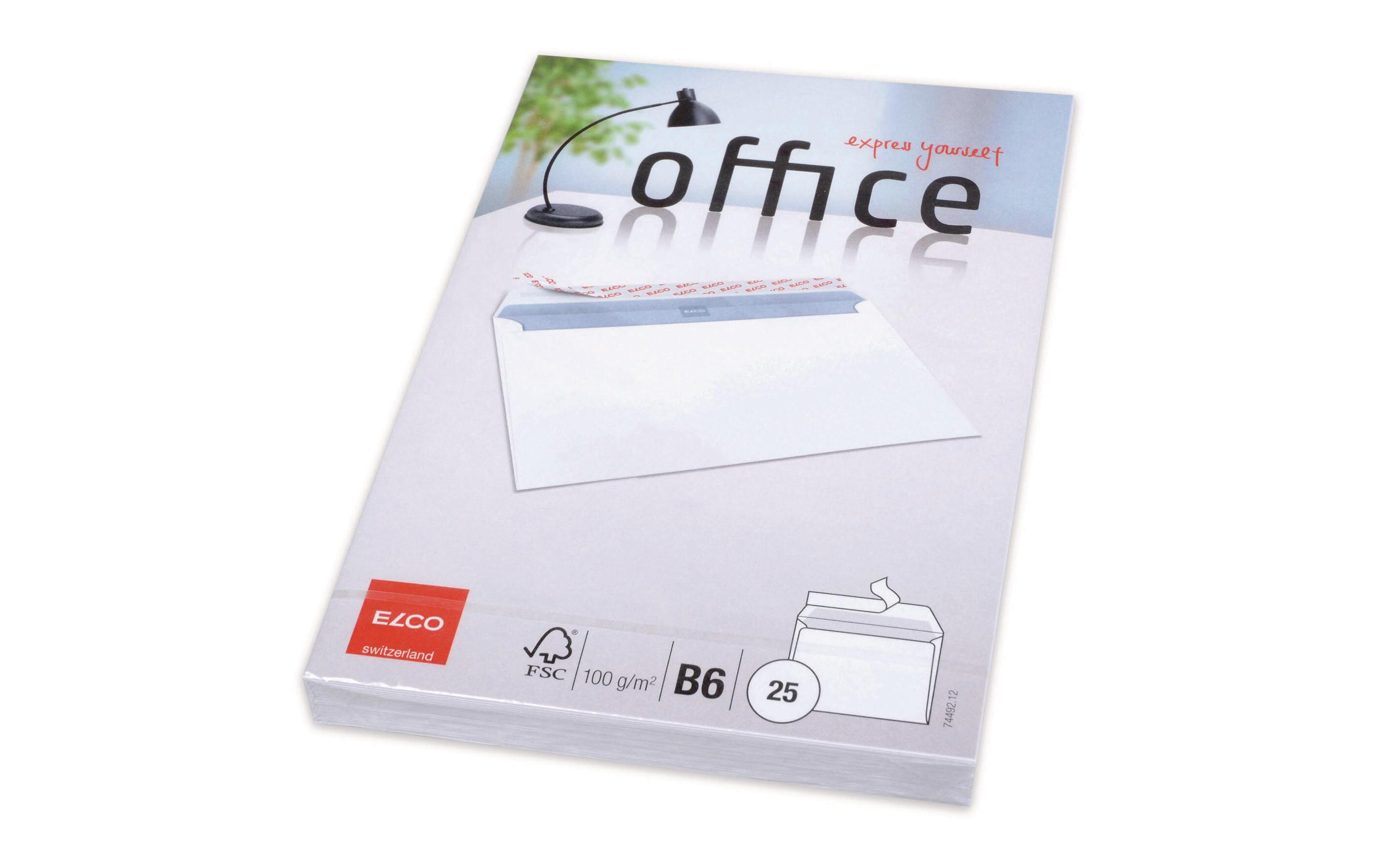 Couvert Office B6 ohne Fenster, 25 StückBriefumschlag in Grösser B6