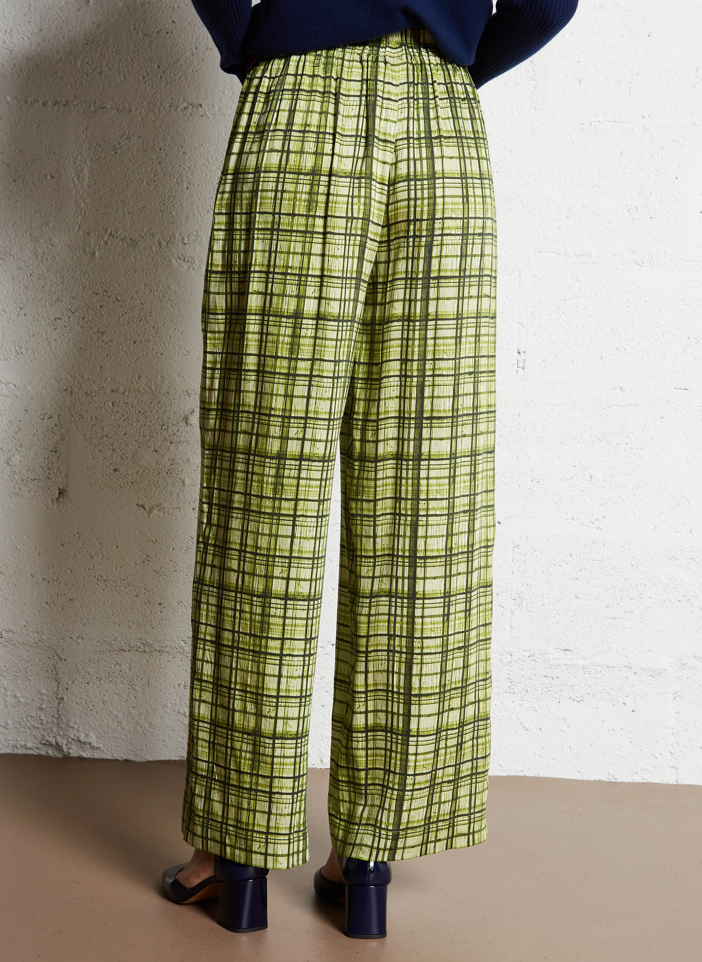 LIANNE - Pantalon large imprimé | Vert