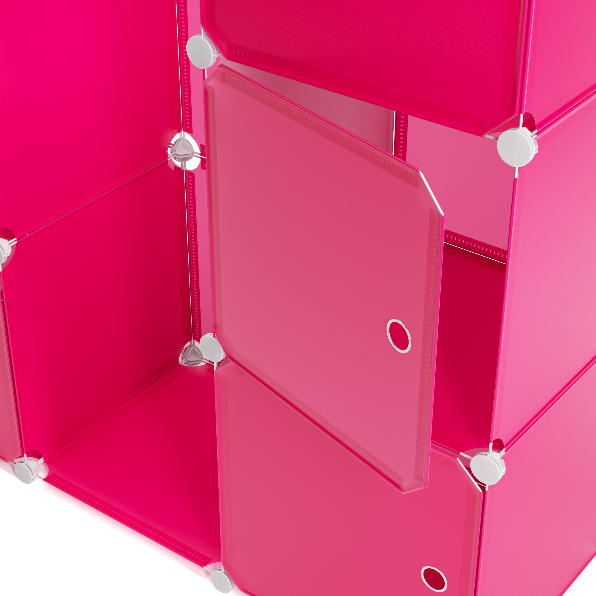 Kleiderschrank Steckregal pink 12 Boxen
