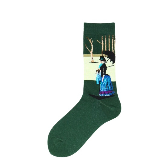 (1 Paar) Unisex Strick Socken Fashion Strümpfe Berühmte Kunst (One Size) - Sonnenschirm