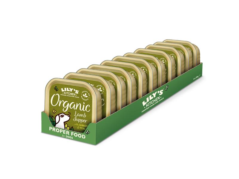 Lily's Kitchen Nassfutter Bio Lamm, 11 x 150 g Alleinfuttermittel für Welpen ab 4 Monaten und ausgewachsene Hunde
