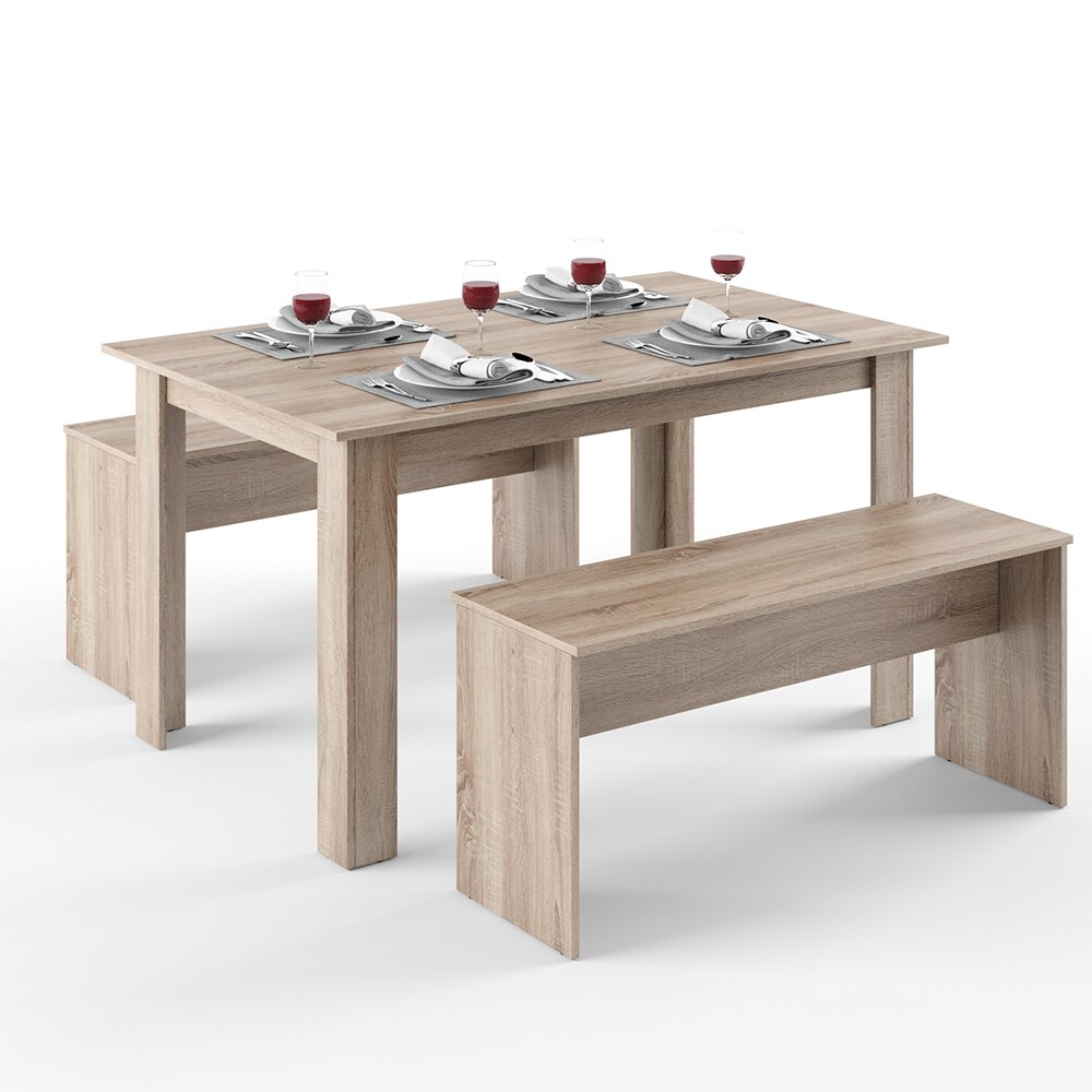 Vicco Tischgruppe Sitzgruppe Essgruppe Holztisch Esstisch Holz Tisch Sonoma