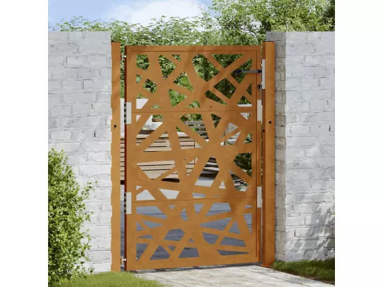 Porte de jardin acier résistant aux intempéries design lumière