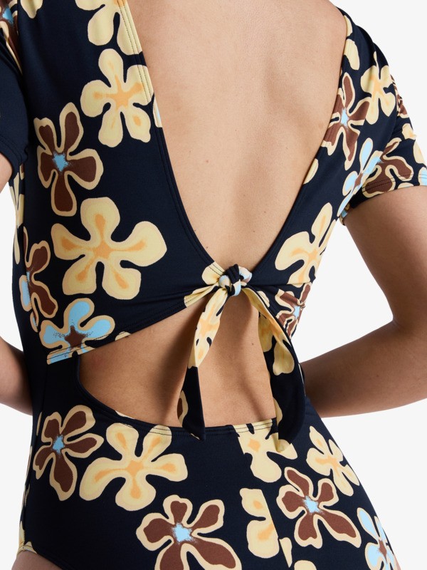 Sun Babe Maillot une pièce à manches courtes Noir Femme