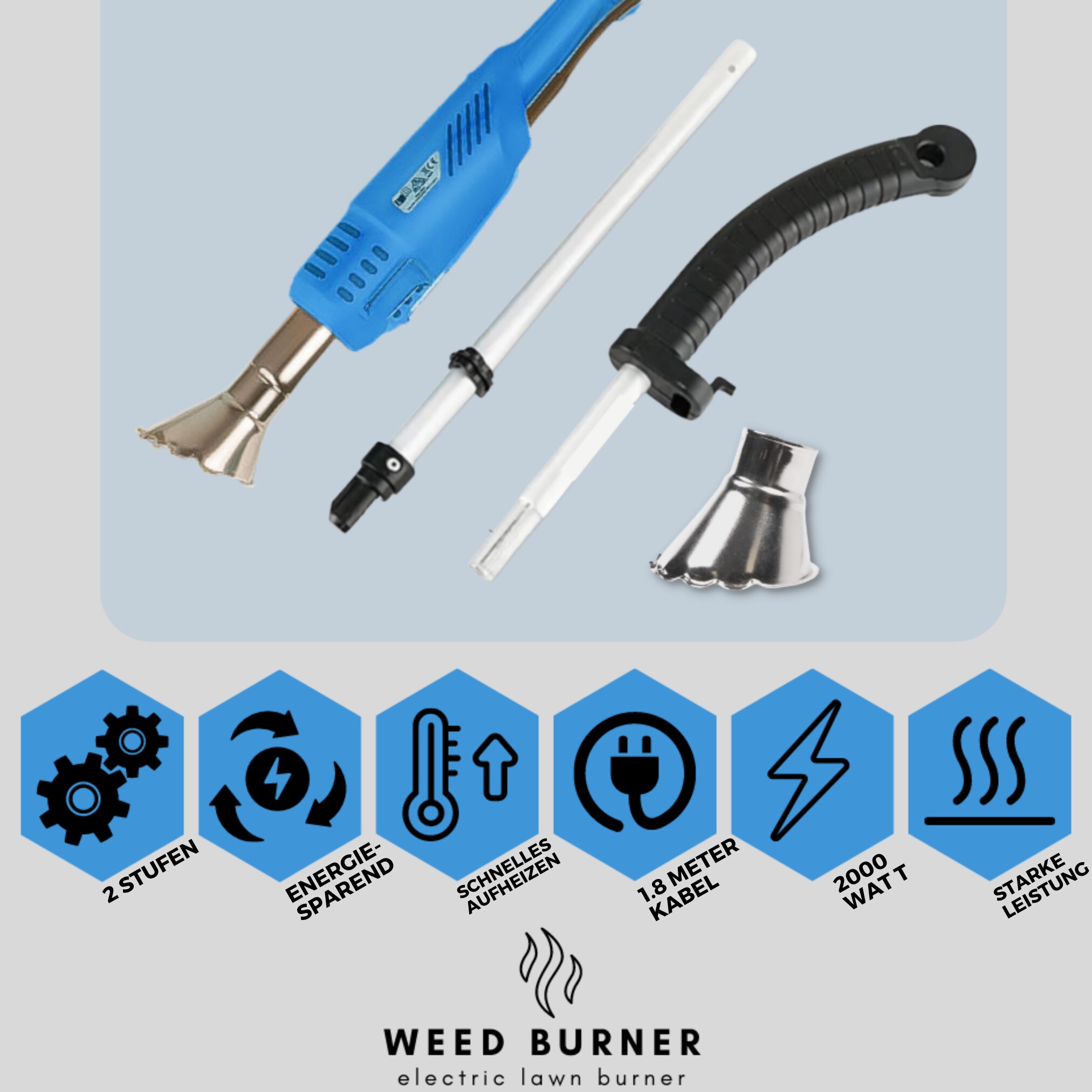 Starlyf® Unkrautbrenner elektrisch - Abflammgerät gegen Unkraut Weed Burner