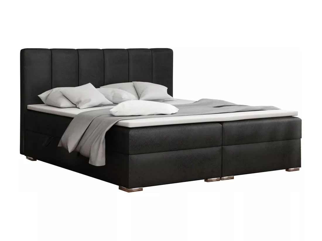 LIT BOXSPRING avec coffres Provo 140x200 cm, Gobi 97 (Noir)