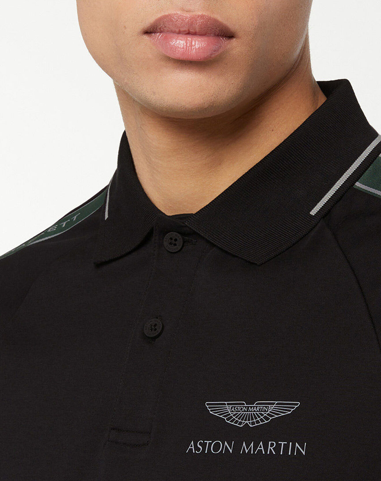 Hackett London Polo Regular Fit Galon Aston Martin Racing noir