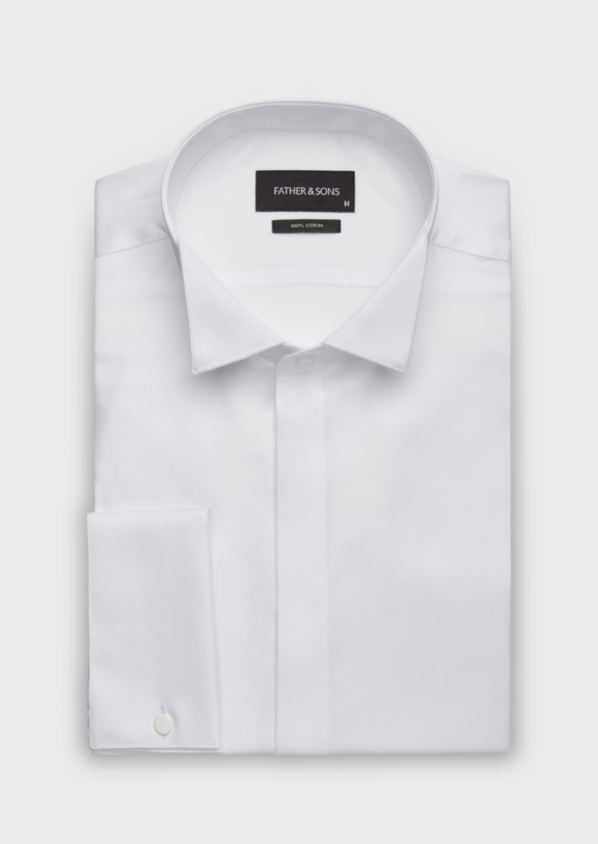 Chemise habillée Slim en popeline de coton blanc à col cassé