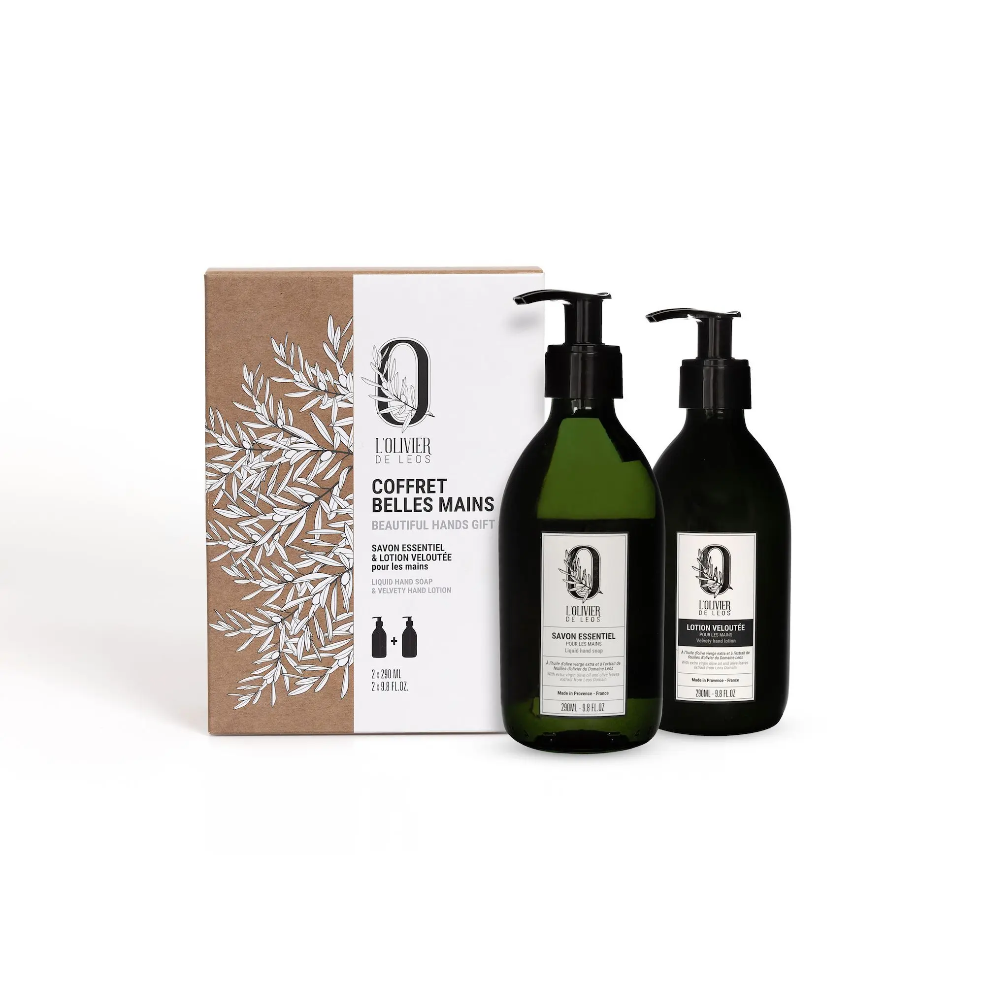 L'Olivier De Leos - Coffret Belles Mains Savon Essentiel & Lotion Veloutée 2 x 290ml - Mains