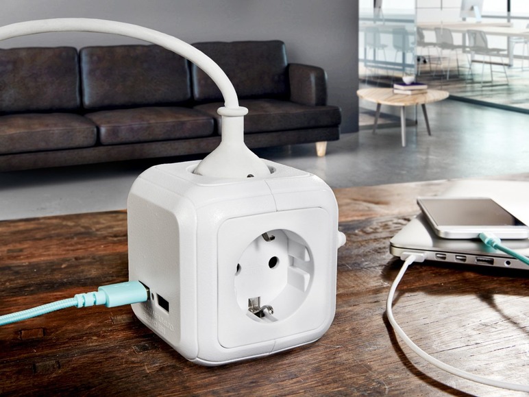 Tafelcontactdoos-dobbelsteen met USB-poorten