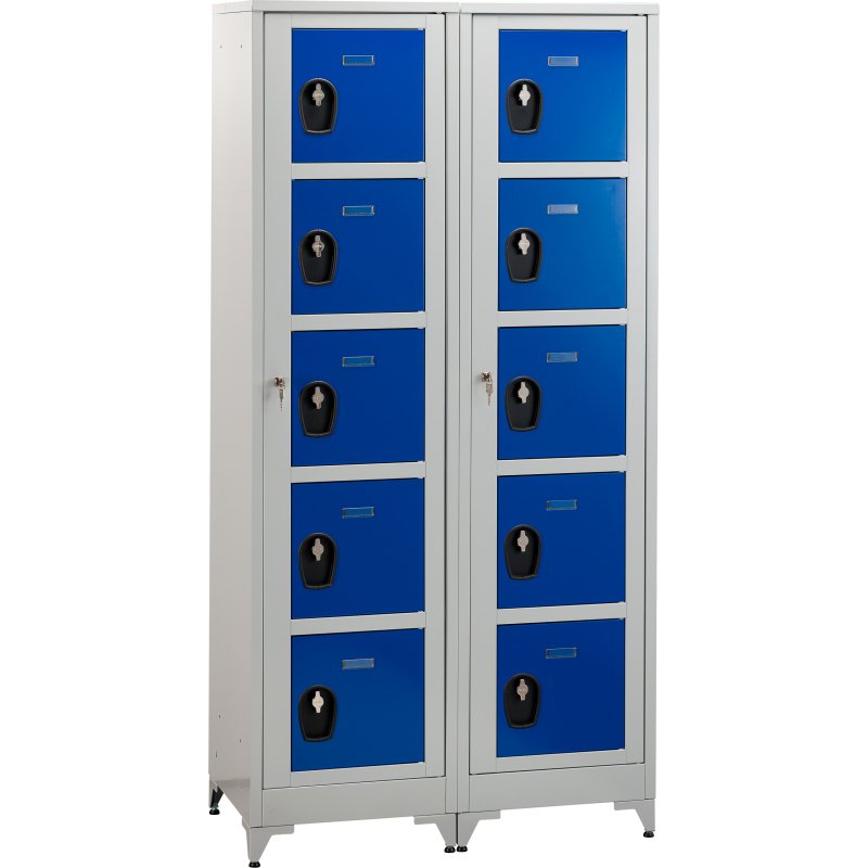 Vestiaire sur pied avec casiers visitables - démontable - 2 colonnes 10 portes