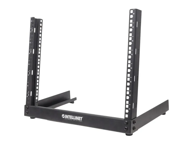 Intellinet 714747, Fritstående reol, 12U, 3,4 kg, Sort