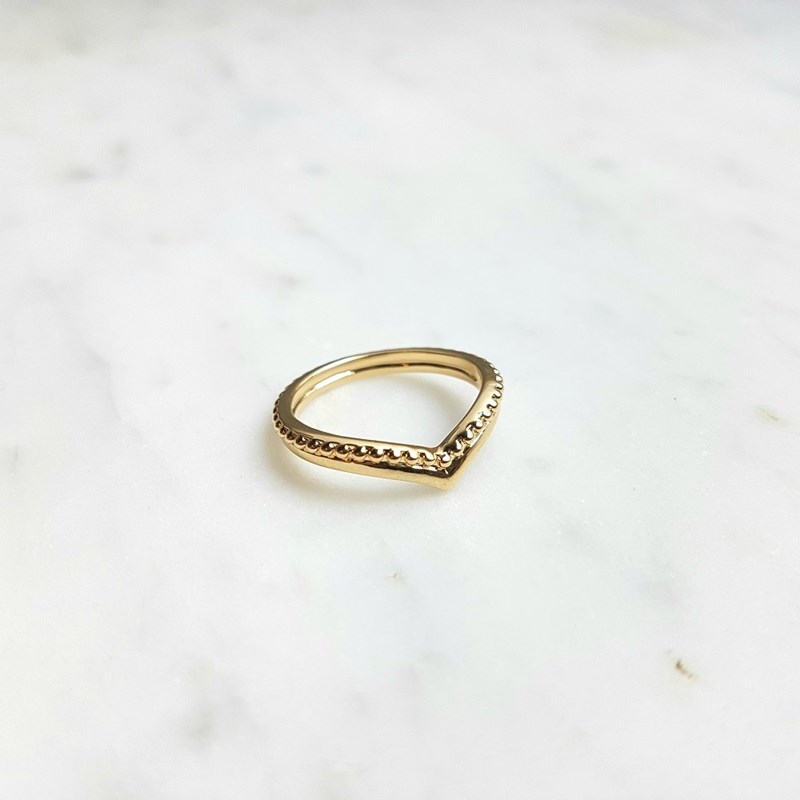 Bague Fine Plaqué Or Mode Tendance Pointe
