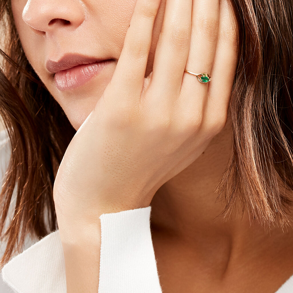 Bague Emotion Or Jaune Emeraude Diamant