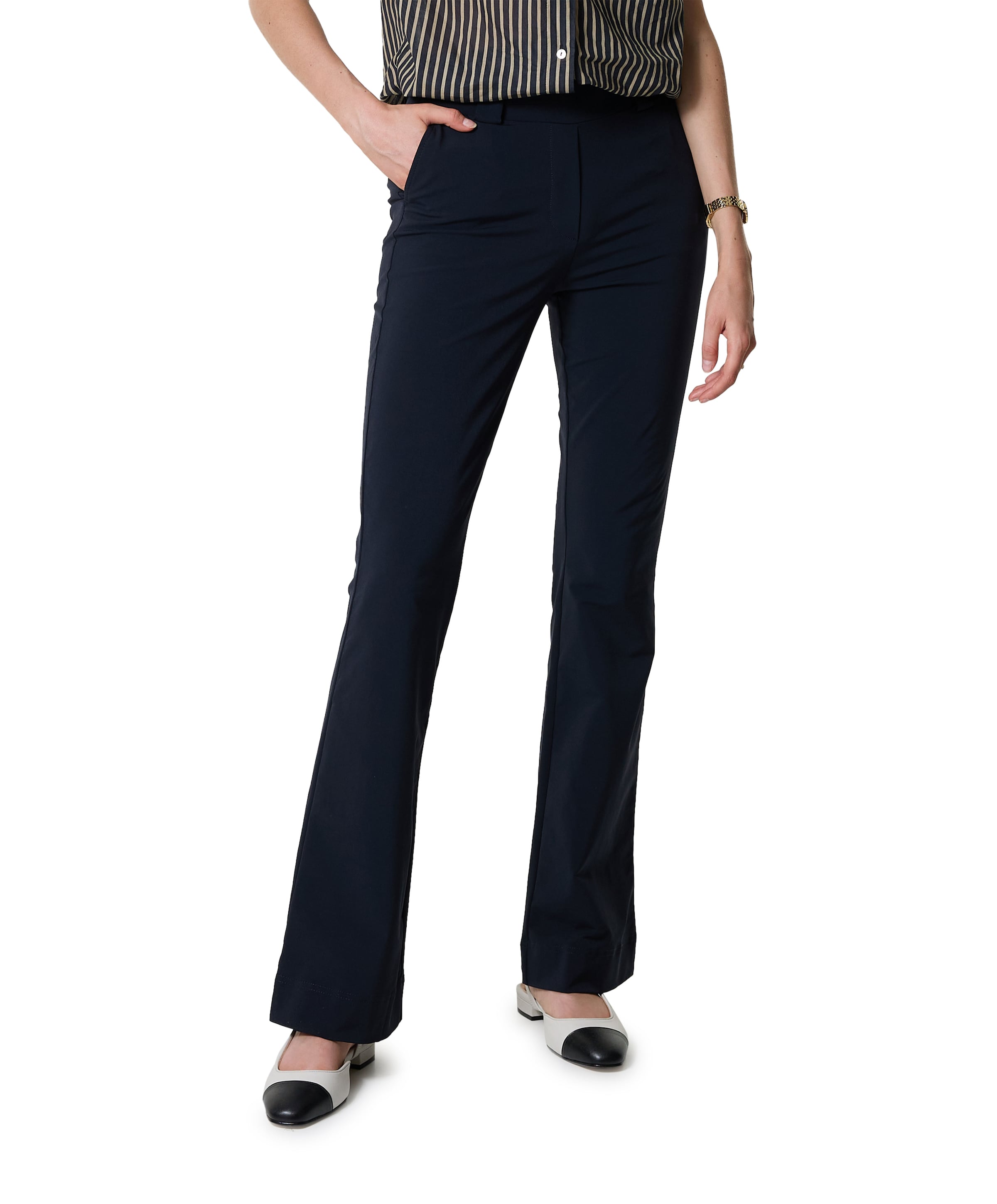 &Co Woman PENELOPE FLARE TRAVEL dames broek blauw