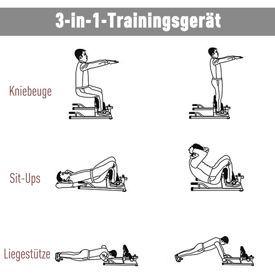 HOMCOM 3-in-1 Trainingsgerät schwarz