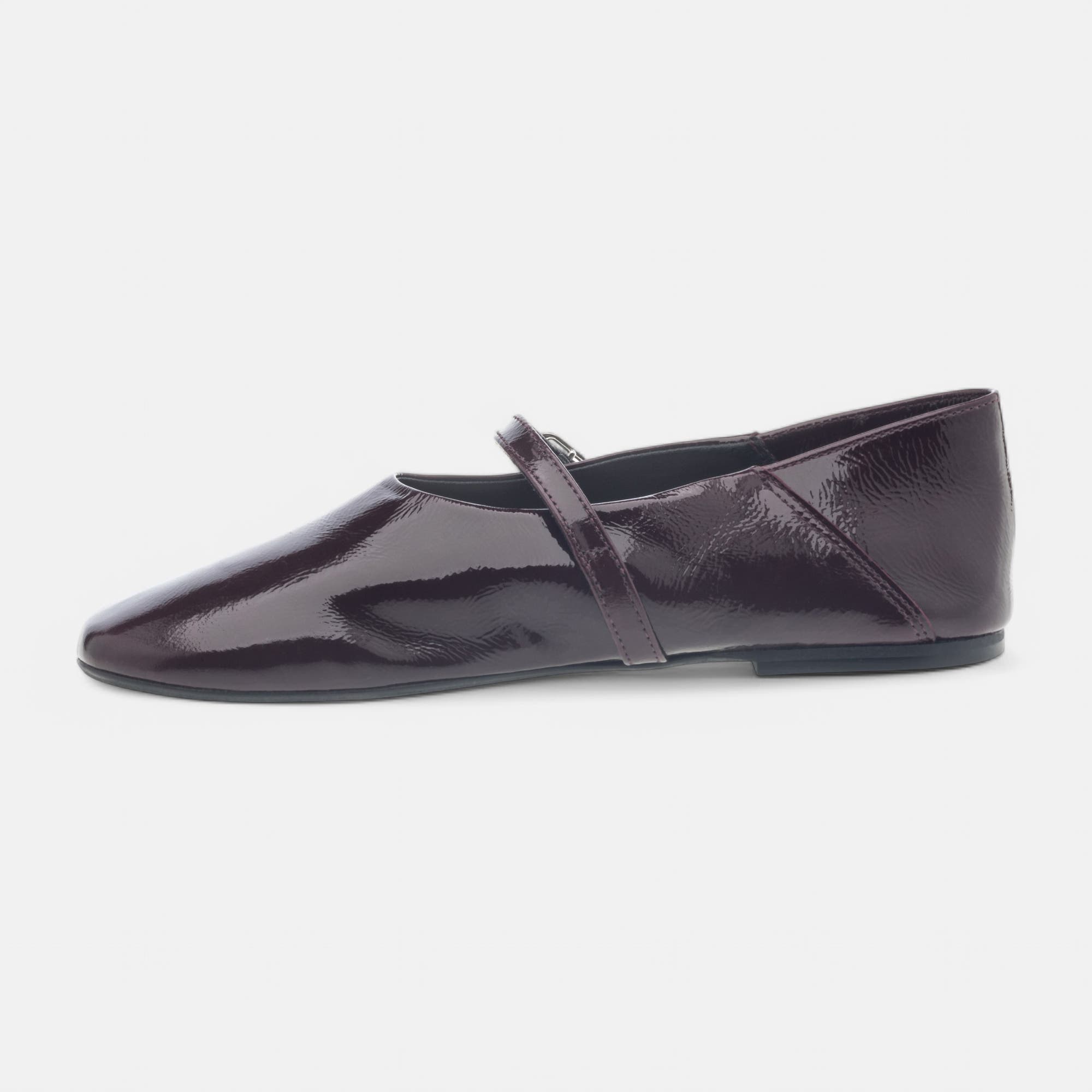Ballerines Femme en cuir bordeaux