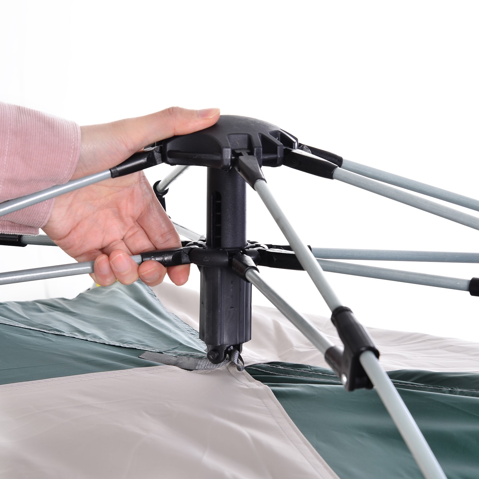 Outsunny Campingzelt für 3-4 Personen olivegrün 205 x 195 x 135 cm (LxBxH)