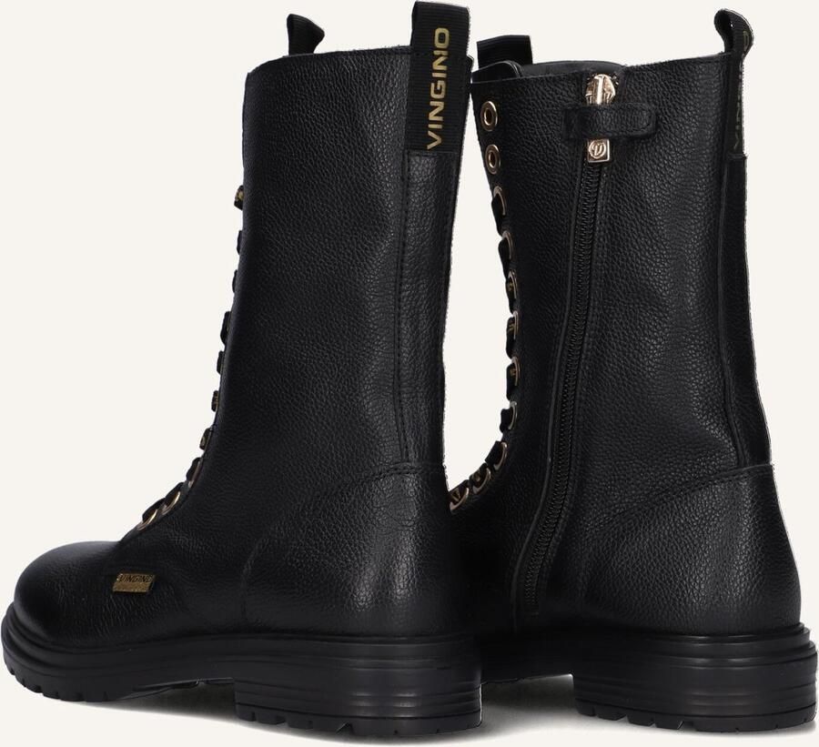 Vingino Julia Xhi Veterboots Laarzen Met Veters Meisjes Kids Zwart