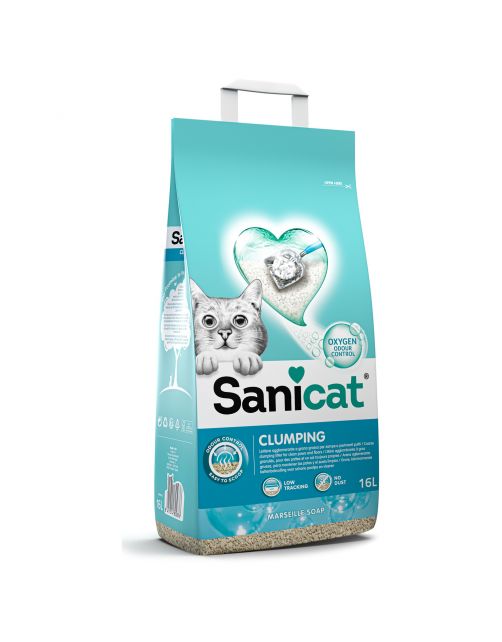 Sanicat Clumping + Marsella Soap - Kattenbakvulling - 16 l