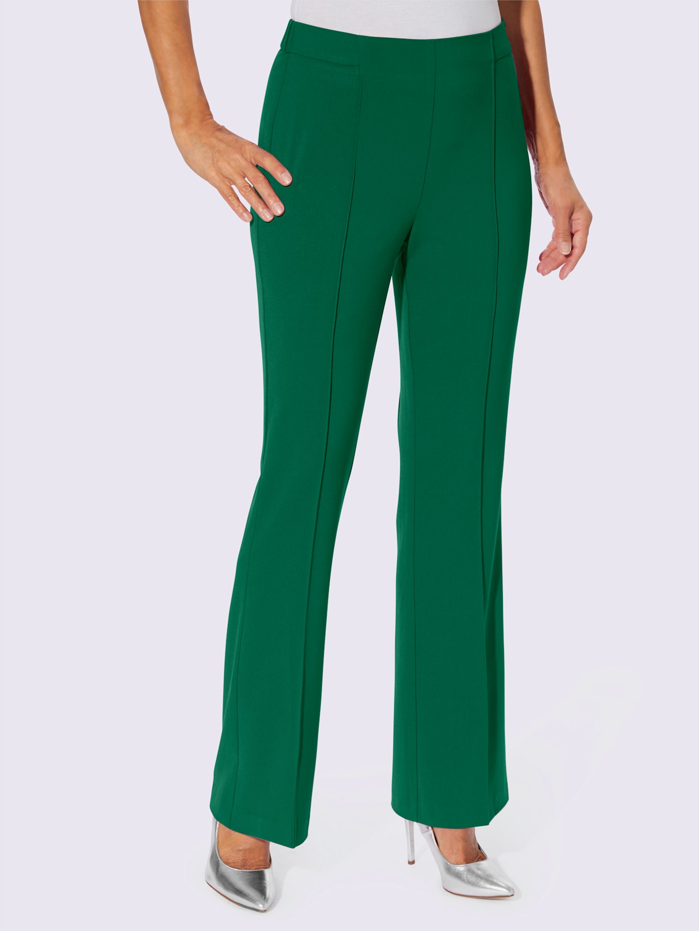 Pantalon mélange de matières facile d'entretien