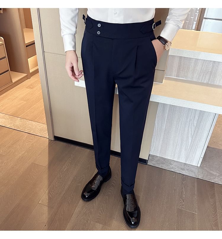 Blueforce - Hoge taille effen taps toelopende broek