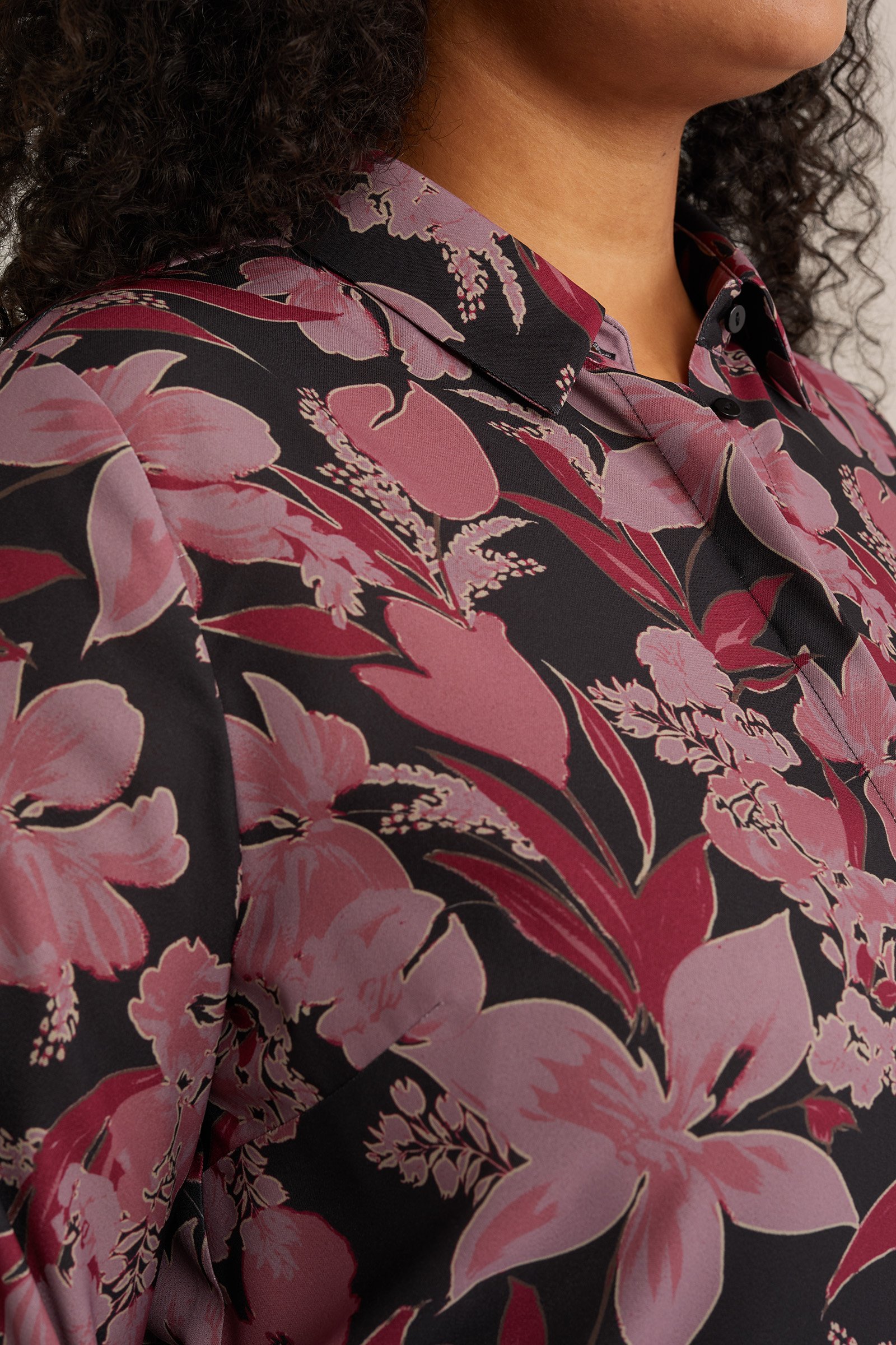blouse - Curve WE Fashion Donkerpaars