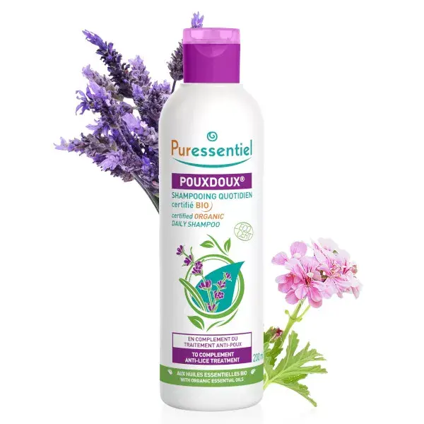 Shampoo Diário Puressentiel Anti-Piolhos Pouxdoux, Certificado Orgânico, 200ml