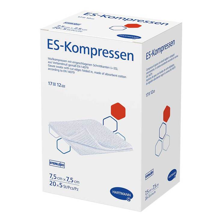 ES-Kompressen steril 7,5x7,5 cm Großpackung, 20X5 St
