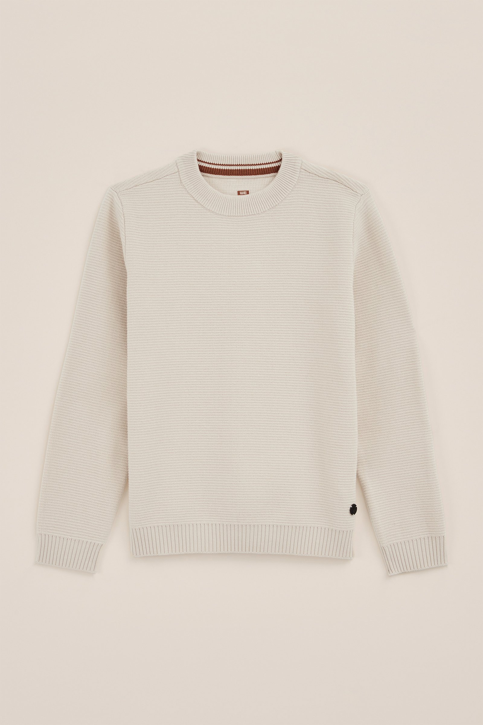 Jongens gebreide trui met ribstructuur WE Fashion Beige