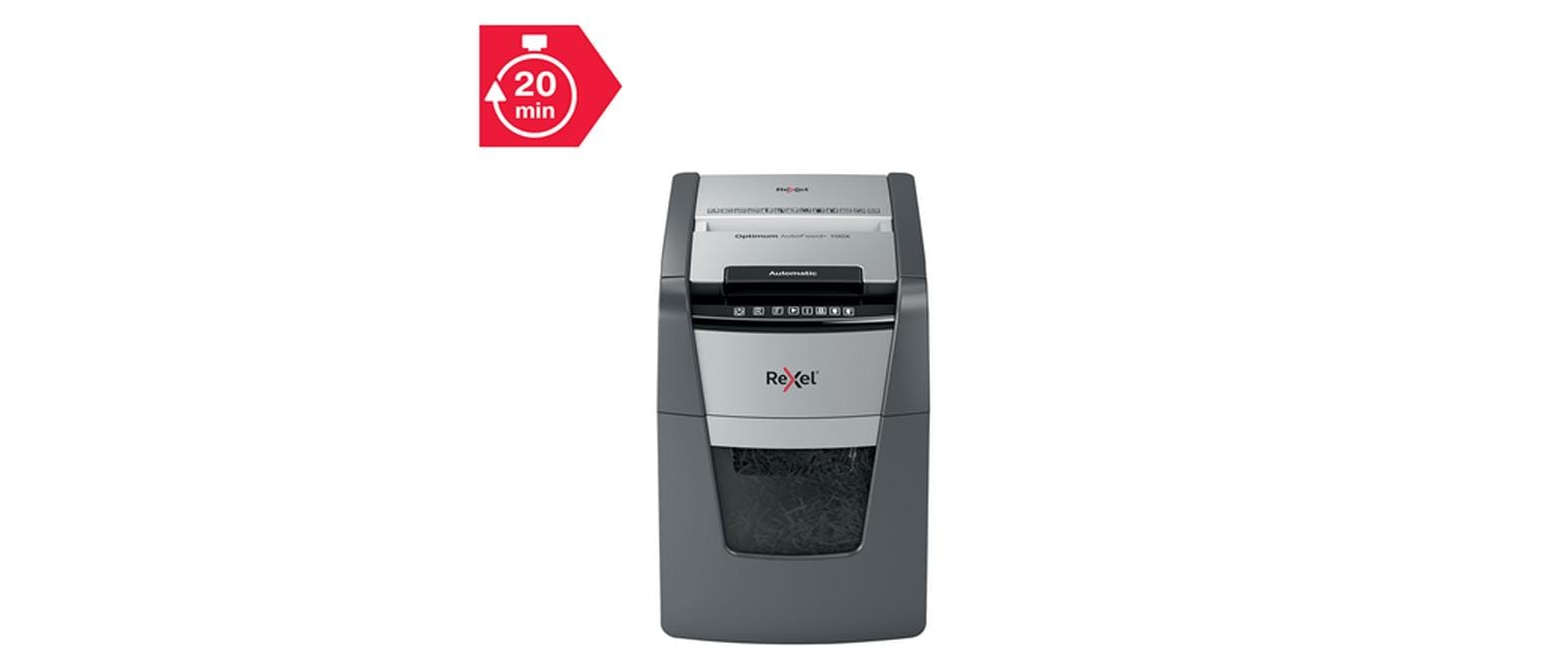 Aktenvernichter Optimum AutoFeed+ 100 x P-4, 100 Seiten<br>Automatischer Schredder (auto) für sichere Vernichtung vertraulicher Unterlagen (bis zu 100 Blatt)