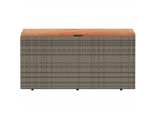 VIDAXL - Coffre Boîte de rangement de jardin gris résine tressée bois d'acac...