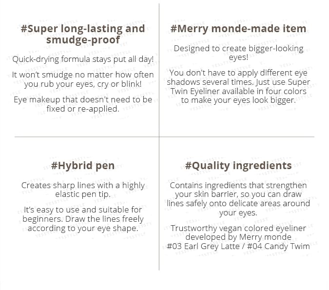 Merry monde - Super Twim Pen Eyeliner - 5 Types