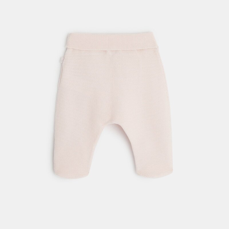 Legging tricot côtelé rose naissance Rose