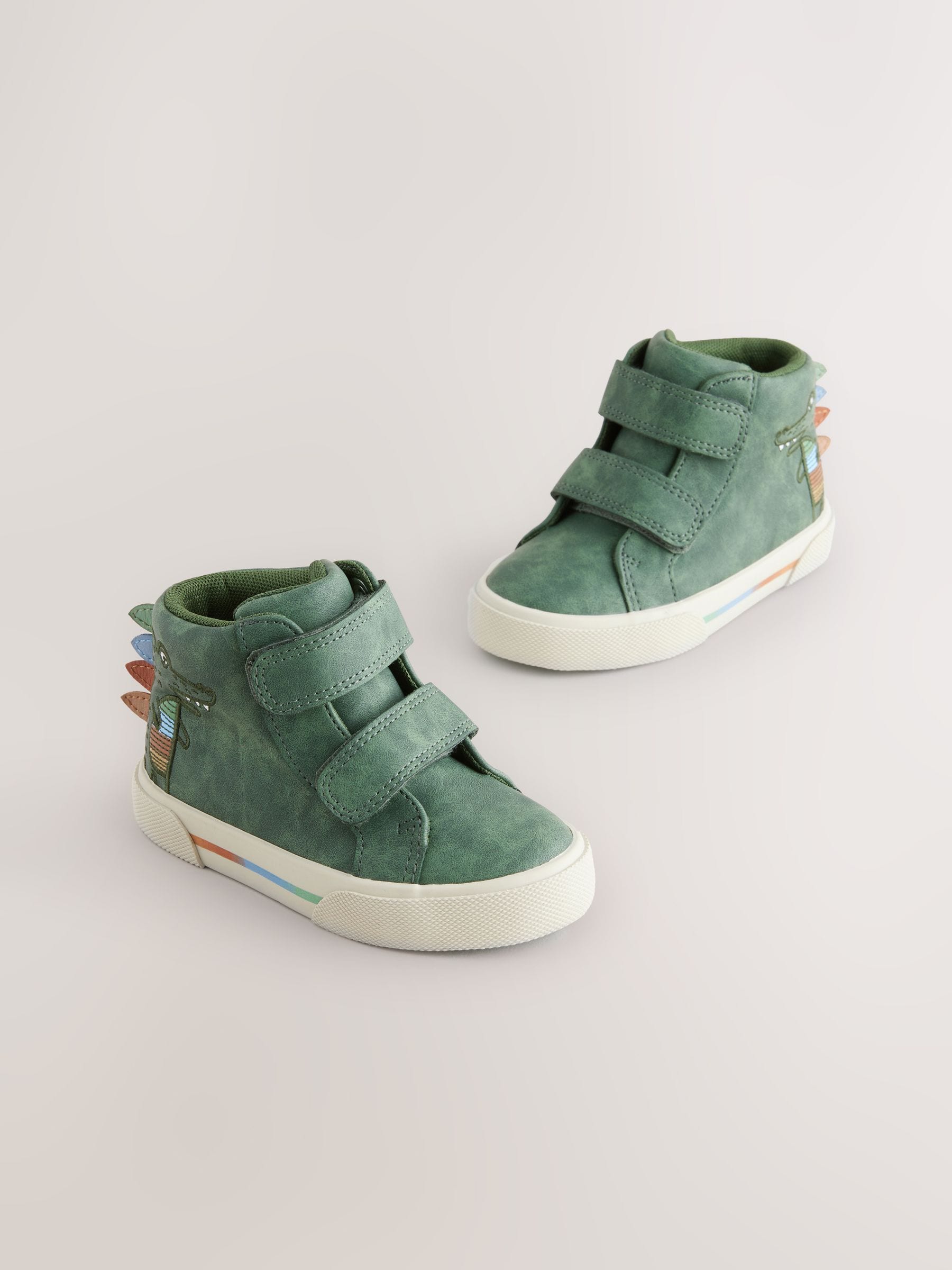 Groene krokodil - Hoge schoenen met klittenbandsluiting