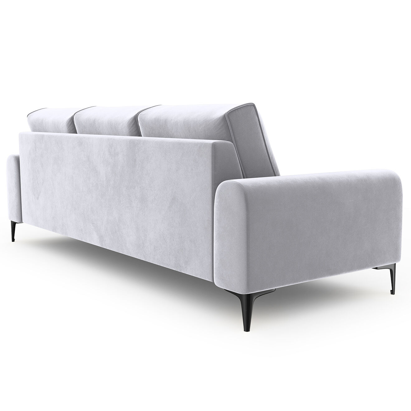 Mazzini Sofas Canapé Velours Madara gris clair - 222x102x90 cm