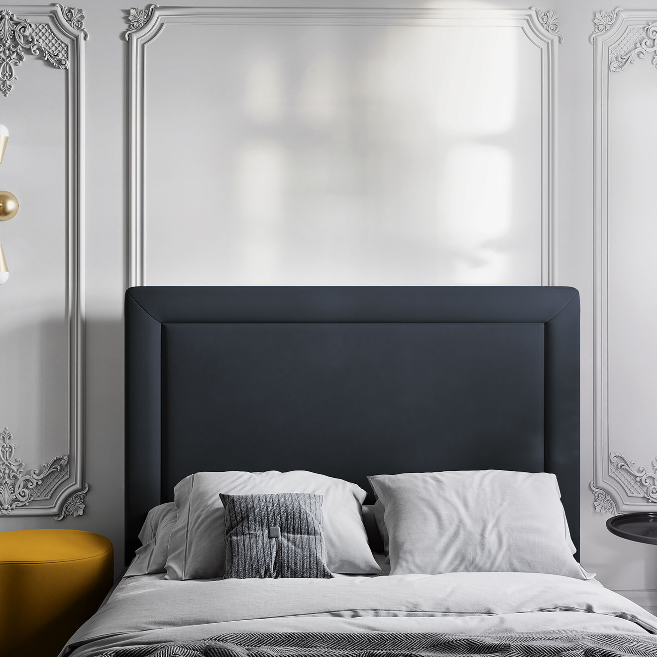 CXL by Christian Lacroix Tête de lit Marie velours bleu foncé - 140x120 cm
