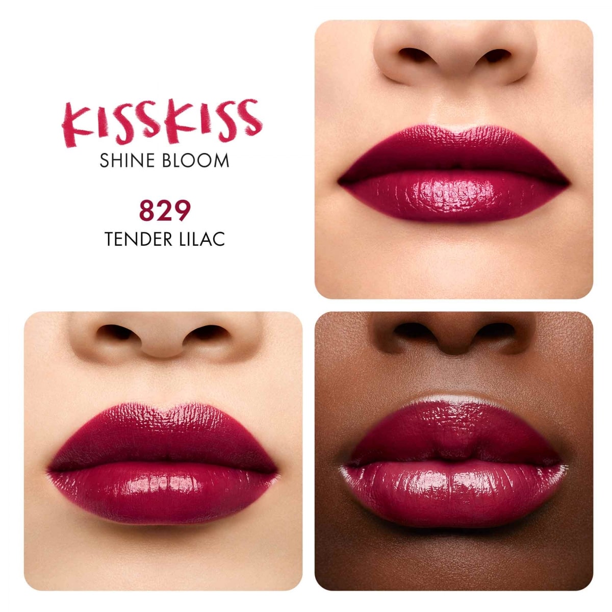 GUERLAIN KissKiss Shine Bloom Rouge brillant 95% d'ingrédients d'origine naturelle*