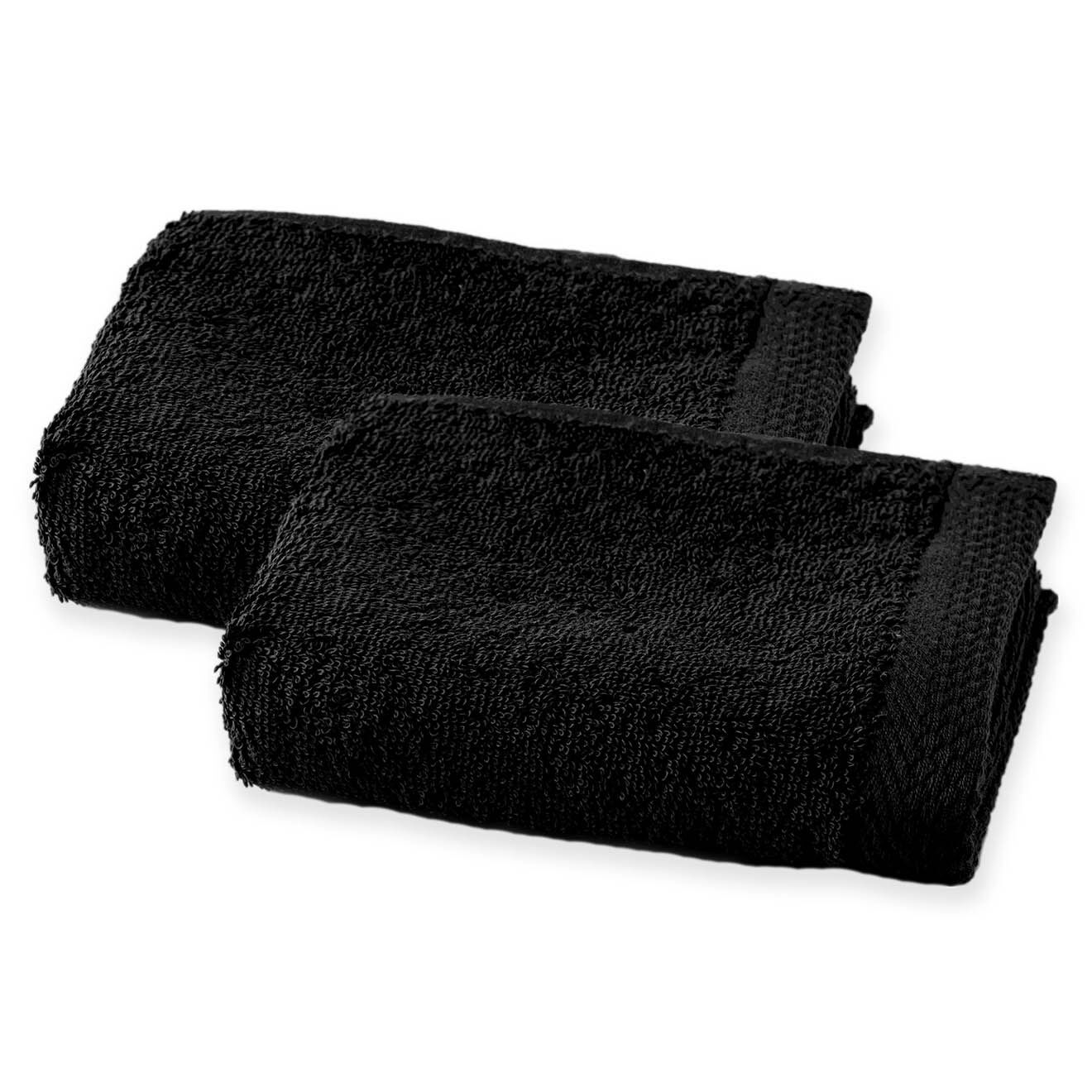 Soft by Perle de Coton 2 Serviettes Invité noires - 50x30 cm