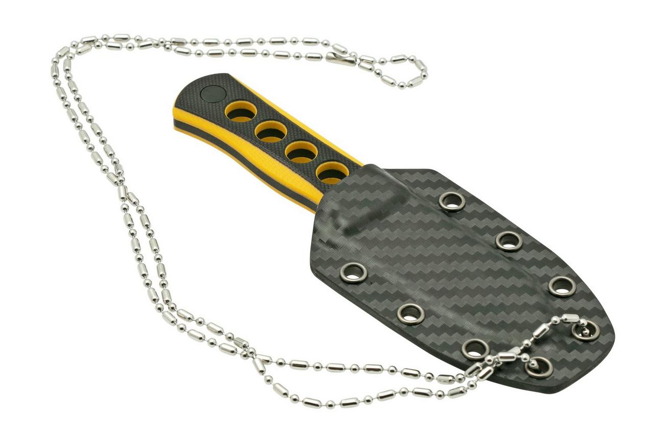 QSP Knife Canary QS141-A2 Blackwashed, Black Yellow G10, nekmes
